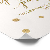 Gold Polka Dots Engagement Party Welkom Poster (Hoek)