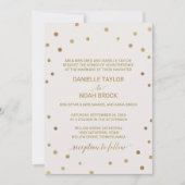 Gold Polka Dots Formal Wedding Kaart (Voorkant)