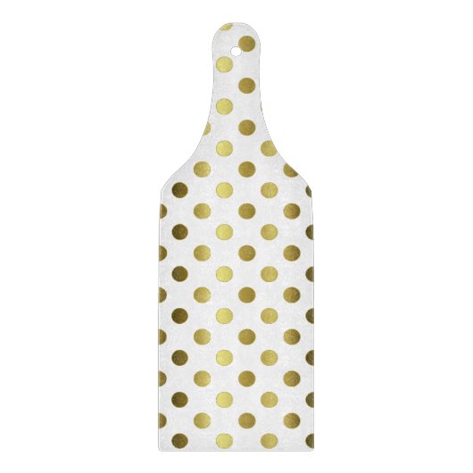 Gold Polka Dots Glass Cutting Board Snijplank (Voorkant)