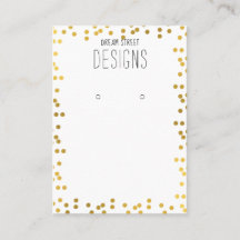 Gold Polka Dots Glitter Earling Display Card