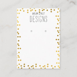 Gold Polka Dots Glitter Earling Display Card Visitekaartje