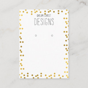 Gold Polka Dots Glitter Earling Display Card Visitekaartje