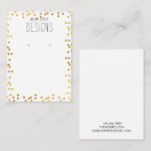 Gold Polka Dots Glitter Earling Display Card Visitekaartje (Voorkant / Achterkant)