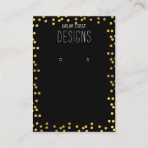 Gold Polka Dots Glitter Earling Display Card