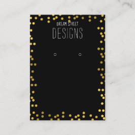 Gold Polka Dots Glitter Earling Display Card Visitekaartje