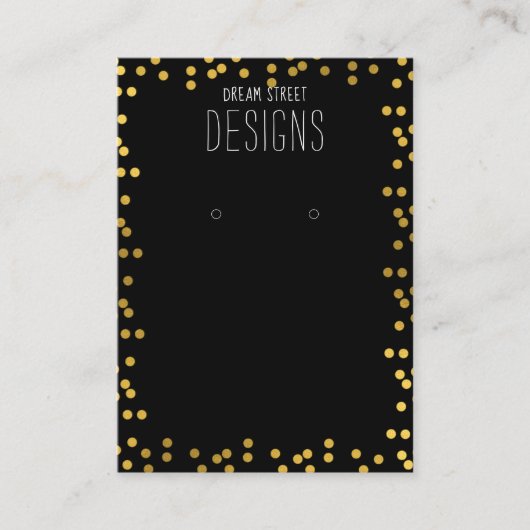 Gold Polka Dots Glitter Earling Display Card Visitekaartje (Voorkant)