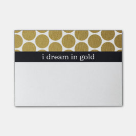 Gold Polka Dots Ik droom in goud Post-it® Notes