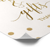 Gold Polka Dots Kaarten en Gifts Sign Poster (Hoek)