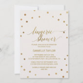 Gold Polka Dots Lingerie Shower Kaart (Voorkant)