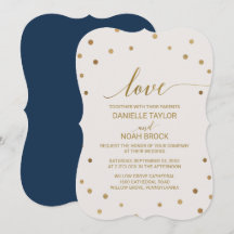 Gold Polka Dots "Love" Wedding