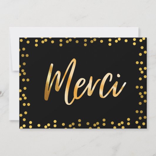 Gold Polka Dots Merci Custom Bedankt kaarten (Voorkant)
