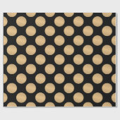 Gold Polka Dots on Black Cadeaupapier (Vlak)