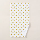 Gold Polka Dots on White Bad Handdoek (Handdoek)