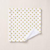 Gold Polka Dots on White Bad Handdoek (Wasdoekje)