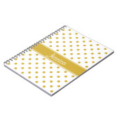 Gold Polka Dots on White Chic Personal Name Notitieboek (Linkerzijde)