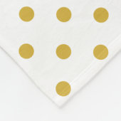 Gold Polka Dots on White Personal Name Fleece Deken (Hoek)