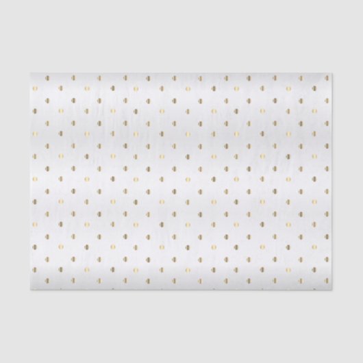 Gold Polka Dots op een witte achtergrond  Tissuepapier (Voorkant)