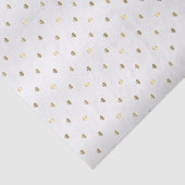 Gold Polka Dots op een witte achtergrond  Tissuepapier (Detail)