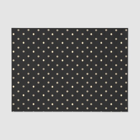Gold Polka Dots op een zwarte achtergrond Tissuepapier (Voorkant)