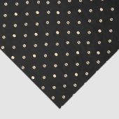 Gold Polka Dots op een zwarte achtergrond Tissuepapier (Detail)