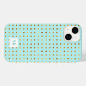 Gold Polka Dots op Mint Green Pattern Case-Mate iPhone Case (Achterkant (horizontaal))