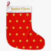 Gold Polka Dots op Red Grote Kerstsok (Voorkant)