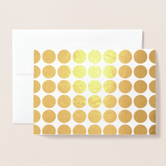 Gold Polka Dots op White Happy Birthday Folie Kaarten (Voorkant met envelop)