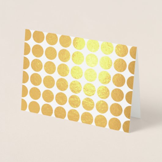 Gold Polka Dots op White Happy Birthday Folie Kaarten (Voorkant)