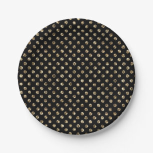 Gold Polka Dots op zwart Bord