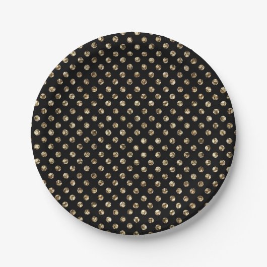 Gold Polka Dots op zwart Bord (Voorkant)