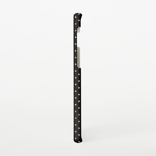 Gold Polka Dots Patroon Monogram Initiaal Zwart Samsung Galaxy Hoesje (Linkerkant)