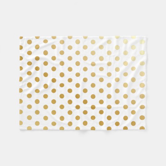 Gold Polka Dots Pattern Fleece Deken (Voorkant (Horizontaal))