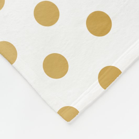 Gold Polka Dots Pattern Fleece Deken (Hoek)