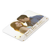 Gold Polka Dots Save the Date Photo Magneet (Linkerzijde)