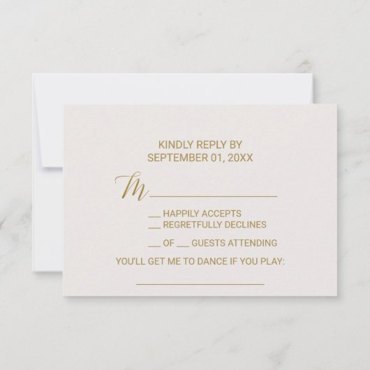 Gold Polka Dots Song Request RSVP (Achterkant)