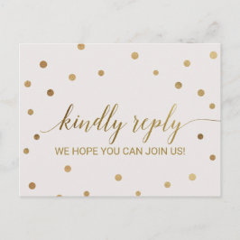 Gold Polka Dots Song Request RSVP Briefkaart