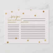Gold Polka Dots Vrijgezellenfeest Recipe Kaarten (Voorkant)