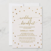 Gold Polka Dots Weddenschap Breakfast Kaart (Voorkant)