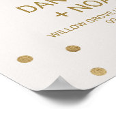 Gold Polka Dots Weddenschap Welkom Poster (Hoek)