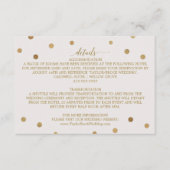 Gold Polka Dots Wedding Details Kaart (Voorkant)