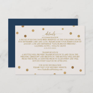 Gold Polka Dots Wedding Details Kaart