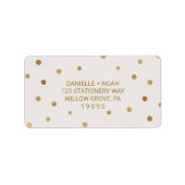 Gold Polka Dots Wedding Etiket (Voorkant)
