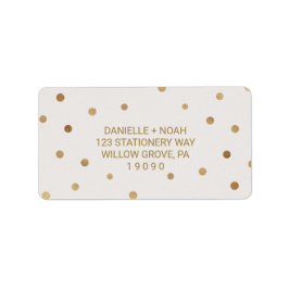 Gold Polka Dots Wedding Etiket