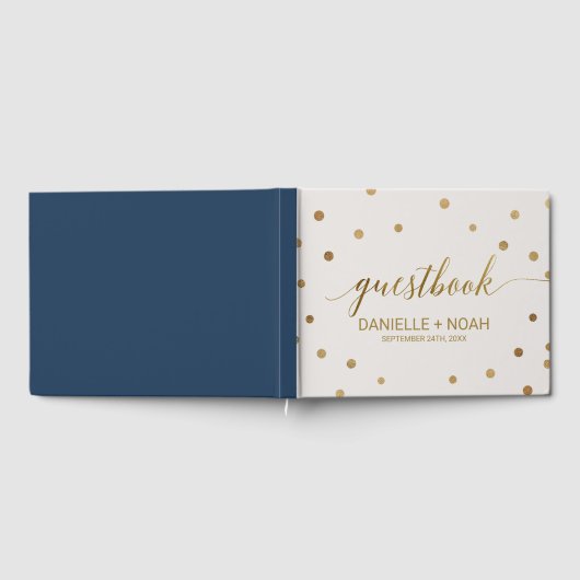 Gold Polka Dots Wedding Gastenboek (Volledig)