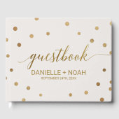 Gold Polka Dots Wedding Gastenboek (Voorkant)