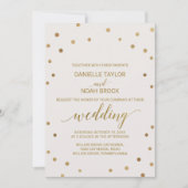 Gold Polka Dots Wedding Kaart (Voorkant)