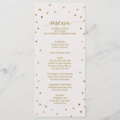 Gold Polka Dots Wedding Menu Kaart (Voorkant)