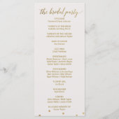 Gold Polka Dots Wedding Program Programmakaart (Achterkant)