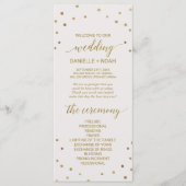 Gold Polka Dots Wedding Program Programmakaart (Voorkant)