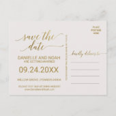 Gold Polka Dots Wedding Save the Date Aankondigingskaart (Achterkant)